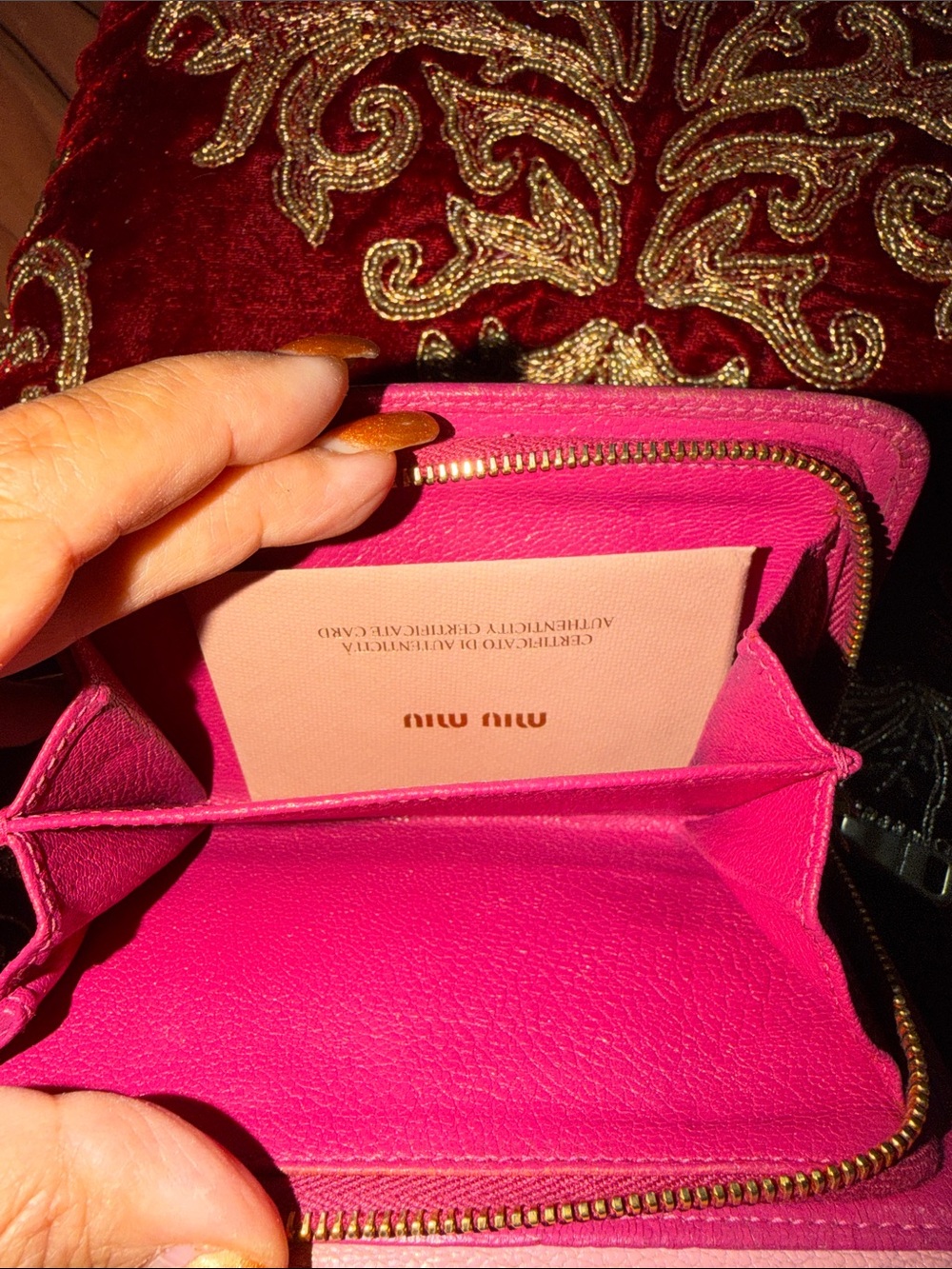 Miu Miu Bicolor Leather Compact Wallet two-tone Rosa and Peonia colorway. EUC - Picture 6 of 9